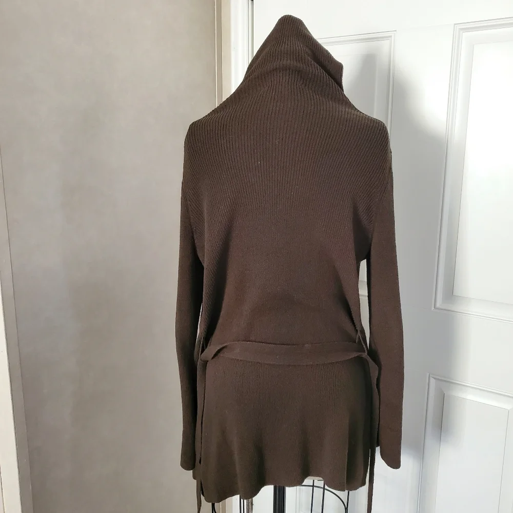 BCBGMAXAZRIA Hooded Cardigan Sweater with Belt - Picture 5 of 8